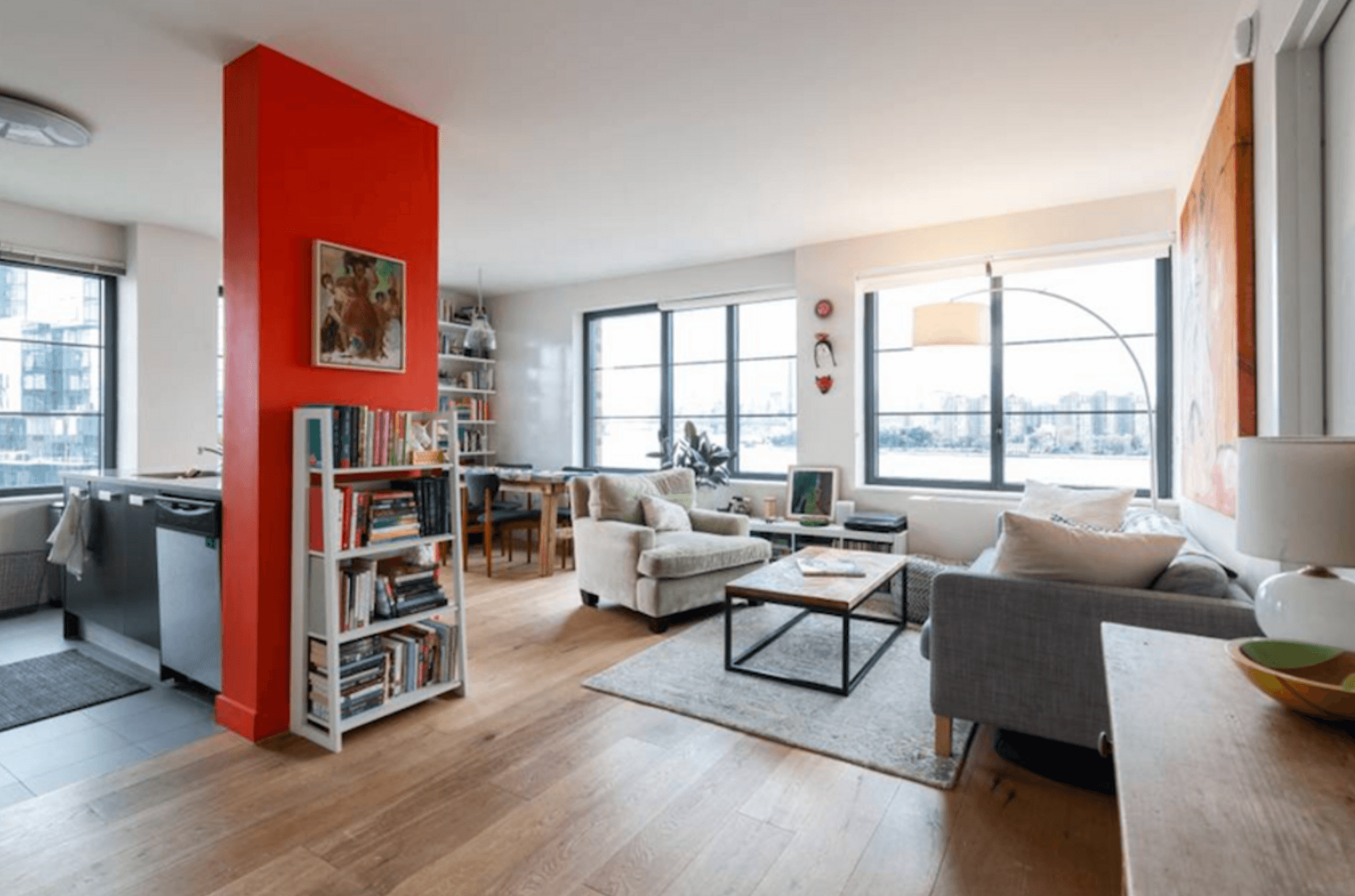 Main living space upon entry. 